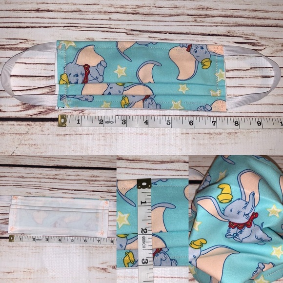 Handmade Accessories - Adult dumbo reversible fabric face mask new